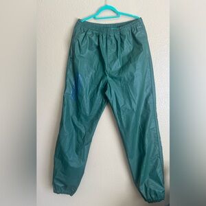 FILA Vintage Green Unique Laminated Y2K Jogger Pants unisex XL